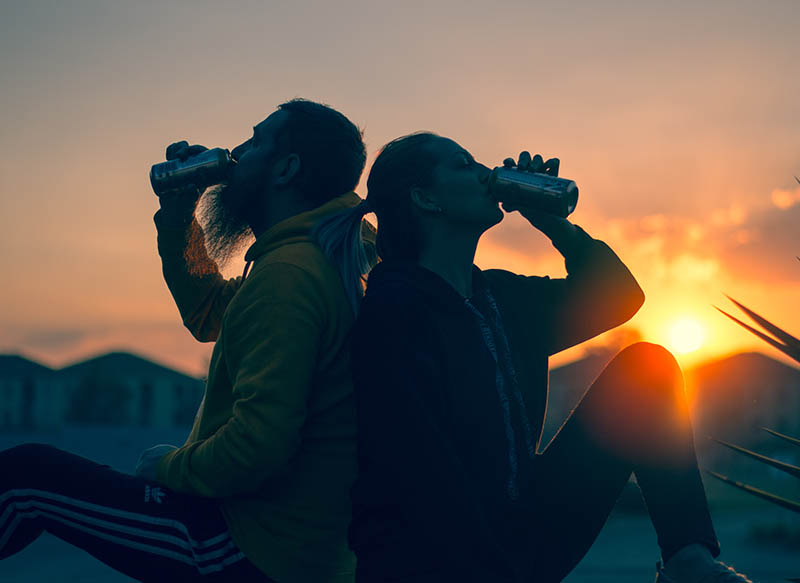 Celebrating a long day on the trail.